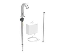 Geberit Piave - Válvula de lavabo electrónica, alimentación por batería, easy to clean, acero inoxidable cepillado 116.161.SN.1