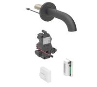 Geberit Piave - Válvula electrónica de lavabo empotrada, para agua fría, alimentación por generador, fácil de limpiar, negro mate 116.265.14.1