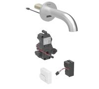 Geberit Piave - Válvula electrónica para lavabo empotrada, para agua fría, alimentación a red, fácil de limpiar, acero inoxidable cepillado 116.281.SN.1