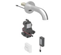 Geberit Piave - Válvula electrónica para lavabo empotrada, para agua fría, alimentación por batería, fácil de limpiar, acero inoxidable cepillado 116.284.SN.1