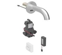 Geberit Piave - Válvula electrónica para lavabo empotrada, alimentación por batería, fácil de limpiar, acero inoxidable cepillado 116.263.SN.1