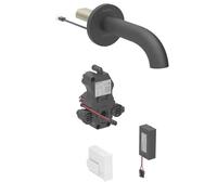 Geberit Piave - Válvula electrónica para lavabo empotrada, alimentación por batería, fácil de limpiar, negro mate 116.263.14.1