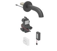 Geberit Piave - Válvula electrónica para lavabo empotrada, para agua fría, alimentación por batería, fácil de limpiar, negro mate 116.283.14.1