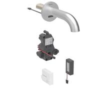 Geberit Piave - Válvula electrónica para lavabo empotrada, alimentación por batería, fácil de limpiar, acero inoxidable cepillado 116.283.SN.1