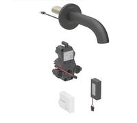 Geberit Piave - Válvula electrónica para lavabo empotrada, para agua fría, alimentación por batería, fácil de limpiar, negro mate 116.284.14.1