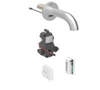 Geberit Piave - Válvula electrónica para lavabo empotrada, para agua fría, alimentación por generador, fácil de limpiar, acero inoxidable cepillado 116.285.SN.1