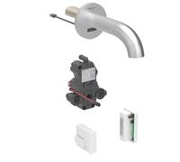 Geberit Piave - Válvula electrónica para lavabo empotrada, para agua fría, alimentación por generador, fácil de limpiar, acero inoxidable cepillado 116.265.SN.1