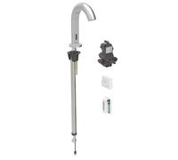 Geberit Piave - Válvula electrónica para lavabo, para agua fría, alimentación por generador, fácil de limpiar, acero inoxidable cepillado 116.185.SN.1