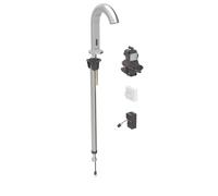 Geberit Piave - Válvula electrónica para lavabo, para agua fría, alimentación por red, fácil de limpiar, acero inoxidable cepillado 116.181.SN.1
