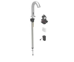 Geberit Piave - Válvula electrónica para lavabo, para agua fría, alimentación por red, fácil de limpiar, acero inoxidable cepillado 116.181.SN.1