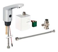 Geberit Public - Grifo de lavabo sin contacto 185, con generador y mezclador, cromo 116.365.21.1