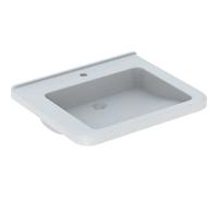 Geberit Renova Nr. 1 Comfort, lavabo, accesible en silla de ruedas,650x550 mm, con agujero para grifo, sin rebosadero, blanco, 128667600, Color: Blanco, con KeraTect