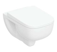 Geberit Renova Plan conjunto de inodoro suspendido, cisterna profunda, TurboFlush, con asiento de inodoro, 503.152.00.8, Color: blanco / KeraTect