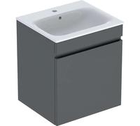 Geberit Renova Plan Conjunto lavabos con mueble bajo lavabo, 1 cajón, 55x62,2x48cm, 501914JK1, Color: Lavabo: blanco, frente/carcasa: lava/lacado mate - CM