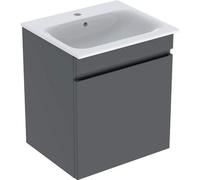 Geberit Renova Plan Conjunto lavabos con mueble bajo lavabo, 1 cajón, 60x62,2x48cm, 501.915.JK.8, Color: Lavabo: blanco/KeraTect, frente/carcasa: lava/lacado mate