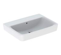 Geberit Renova Plan, lavabo, 65x48 cm, sin agujero para grifo, con rebosadero, 501642, 501.642.00.1, Color: Blanco