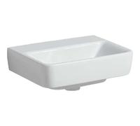 Geberit Renova Plan, lavabo con enjuague manual, 45x34 cm, sin agujero para grifo, sin rebosadero, 501627, 501627001, Color: Blanco - CM