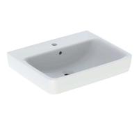 Geberit Renova Plan, lavabo sobre encimera , 60x48 cm, 1 agujero para grifo, con rebosadero, 501721, 501721001, Color: Blanco - CM