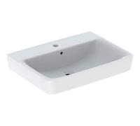 Geberit Renova Plan, lavabo sobre encimera , 65x48 cm, 1 agujero para grifo, con rebosadero, 501723, 501723008, Color: blanco/KeraTect - CM