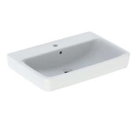 Geberit Renova Plan, lavabo sobre encimera , 70x48 cm, 1 agujero para grifo, con rebosadero, 501724, 501724001, Color: Blanco - CM