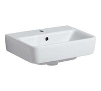 Geberit Renova Plan, lavamanos sobre encimera , 45x34 cm, 1 agujero para grifo, con rebosadero, 501718, 501718001, Color: Blanco - CM