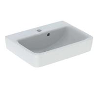 Geberit Renova Plan, lavamanos sobre encimera , 50x38 cm, 1 agujero para grifo, con rebosadero, 501719, 501.719.00.1, Color: Blanco