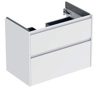Geberit Renova Plan mueble bajo lavabo, con dos cajones, 79,4x60,6x44,6cm, 504.030.00.1, Color: blanco / barnizado satinado mate
