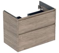 Geberit Renova Plan mueble bajo lavabo, con dos cajones, 79,4x60,6x44,6cm, 504.030.JR.1, Color: Estructura de madera de nogal americano / melamina