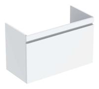 Geberit Renova Plan mueble bajo lavabo, con un cajón y un cajón interior, 83,2x60,6x44,6cm, 501.910.01.1, Color: blanco / lacado alto brillo