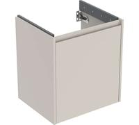 Geberit Renova Plan mueble bajo lavabo, con una puerta, 54,6x60,6x44,6cm, 504024DB1, Color: gris arena / barnizado satinado mate - CM