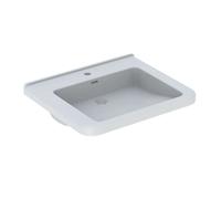 Geberit Selnova Comfort - Lavabo Square, 55x53 cm, libre de barreras, con 1 orificio para grifo, con rebosadero, blanco 500.785.00.7