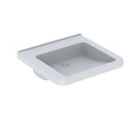 Geberit Selnova Comfort - Lavabo Square, 55x53 cm, libre de barreras, sin orificio para grifo, sin rebosadero, blanco 500.787.01.7
