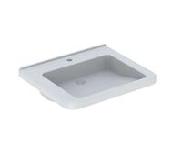 Geberit Selnova Comfort - Lavabo Square, 65x55 cm, libre de barreras, con 1 orificio para grifo, sin rebosadero, blanco 500.789.01.7