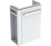 Geberit Selnova Compact - Mueble de lavabo, 45x25x60 cm, 1 puerta, bisagras a la derecha, blanco brillante/blanco mate 501.496.00.1