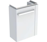 Geberit Selnova Compact - Mueble de lavabo, 45x25x60 cm, 1 puerta, bisagras a la izquierda, blanco brillante/blanco mate 501.498.00.1