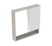 Geberit Selnova Square - Armario con espejo 85x59x18 cm, 2 puertas, nogal hickory claro 501.267.00.1