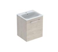 Geberit Selnova Square - Armario de lavabo 64x54x48 cm, con lavabo, 1 puerta, nogal hickory claro 501.251.00.1