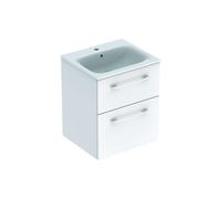 Geberit Selnova Square - Armario de lavabo 64x54x48 cm, con lavabo, 2 cajones, blanco brillante 501.232.00.1