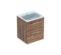 Geberit Selnova Square - Armario de lavabo 64x54x48 cm, con lavabo, 2 cajones, nogal hickory 501.234.00.1