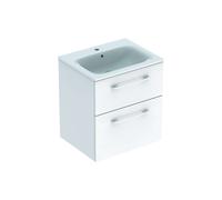 Geberit Selnova Square - Armario de lavabo 64x59x48 cm, con lavabo, 2 cajones, blanco brillante 501.236.00.1