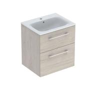 Geberit Selnova Square - Armario de lavabo 64x59x48 cm, con lavabo, 2 cajones, nogal hickory claro 501.239.00.1