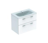 Geberit Selnova Square - Armario de lavabo 64x79x48 cm, con lavabo, 2 cajones, blanco brillante 501.240.00.1