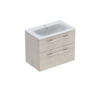 Geberit Selnova Square - Armario de lavabo 64x79x48 cm, con lavabo, 2 cajones, nogal hickory claro 501.243.00.1