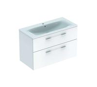 Geberit Selnova Square - Armario de lavabo 64x99x48 cm, con lavabo, 2 cajones, blanco brillante 501.244.00.1