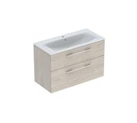 Geberit Selnova Square - Armario de lavabo 64x99x48 cm, con lavabo, 2 cajones, nogal hickory claro 501.247.00.1