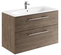 Geberit Selnova Square lavabo con mueble 100 cm nogal 501.246.00.1