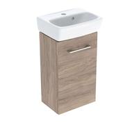 Geberit Selnova Square - Mueble con lavabo, 36x65x25 cm, 1 puerta, I/D, nogal hickory 502.744.00.1