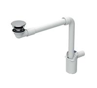 Geberit - Sifón de ahorro para lavabos con desagüe sin rebosadero, cromo 152.084.21.1