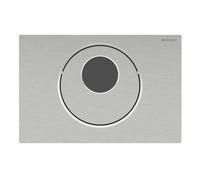 Geberit Sigma10 - Control electrónico de descarga, alimentación de red, acero inoxidable cepillado 115.856.SN.6