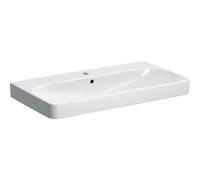 Geberit Smyle Lavabo cuadrado 500251, 90x48cm, con agujero para grifo y rebosadero, 500.251.01.8, Color: Blanco, con KeraTect